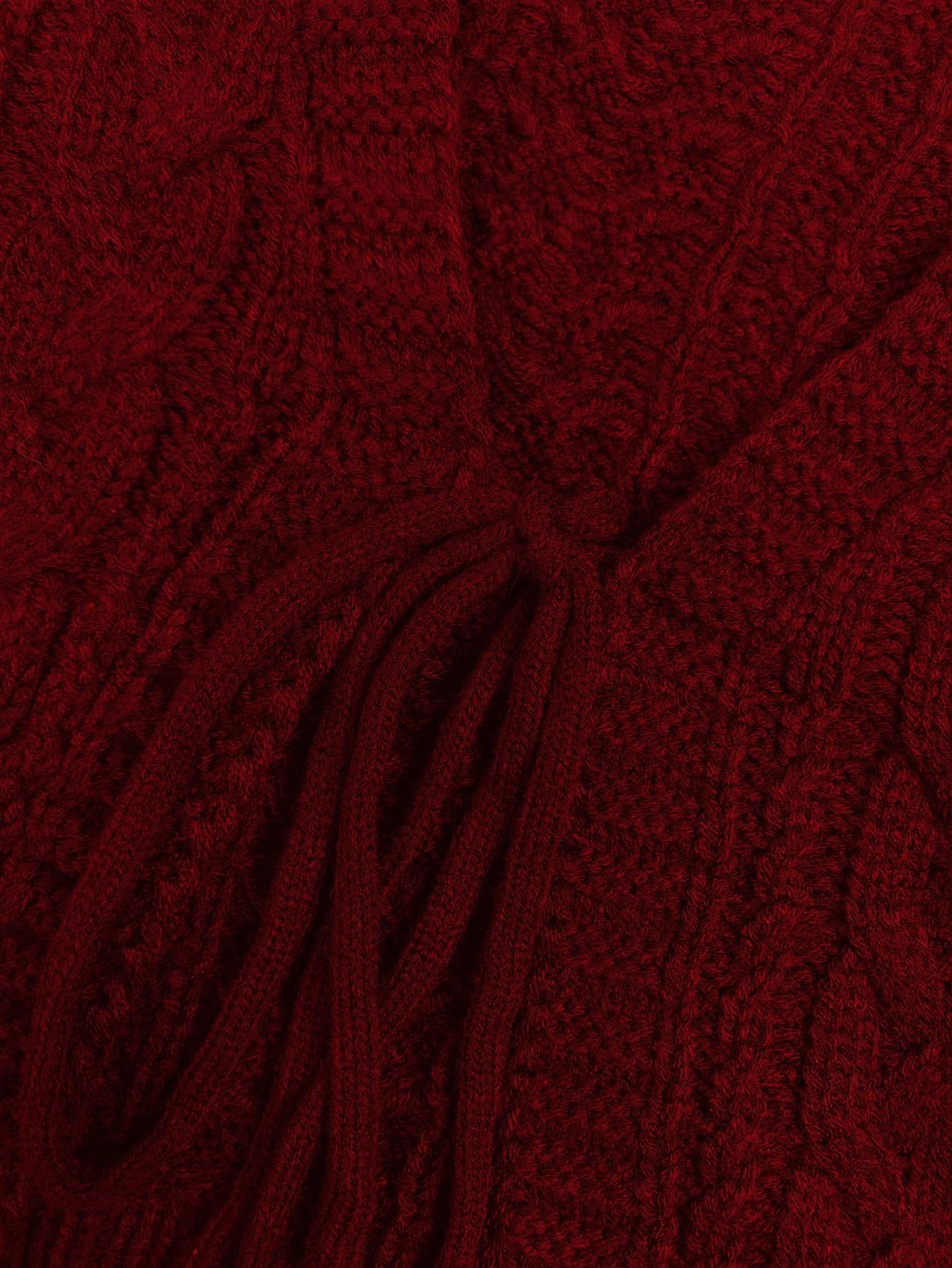 Foto 5 pulgar | Jersey Tipo Cárdigan Soly Hux Para Mujer, Cuello En V, Tejido Burdeos - Venta Internacional.