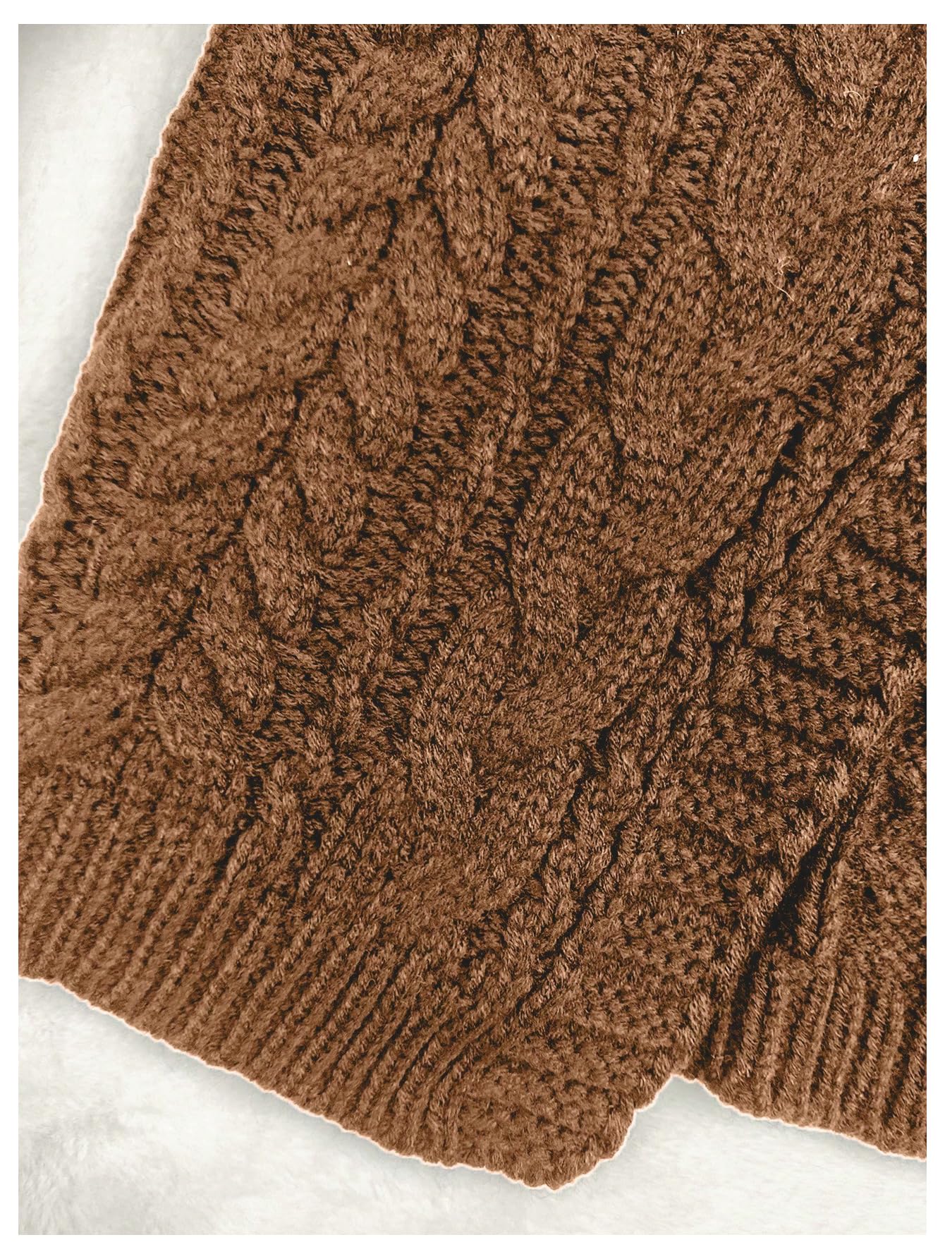 Foto 5 pulgar | Jersey Tipo Cárdigan Soly Hux Para Mujer, Cuello En V, Tejido Marrón - Venta Internacional.