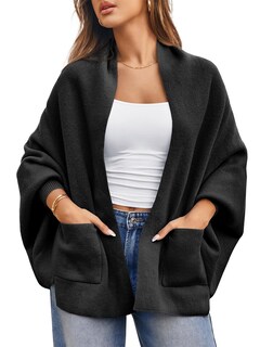 Foto 1 | Jersey Tipo Cárdigan Saodimallsu Con La Parte Delantera Abierta Batwing Para Mujer - Venta Internacional.