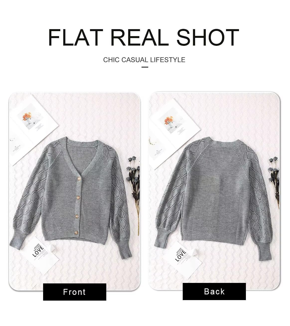 Foto 6 pulgar | Jersey Tipo Cárdigan Para Mujer, Elegante, De Punto, Cuello En V, Con Botones, Color Gris Xxl - Venta Internacional.