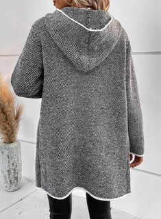 Foto 2 | Jersey Tipo Cárdigan Sidefeel 2024 Para Mujer, Parte Delantera Abierta, Gris - Venta Internacional.
