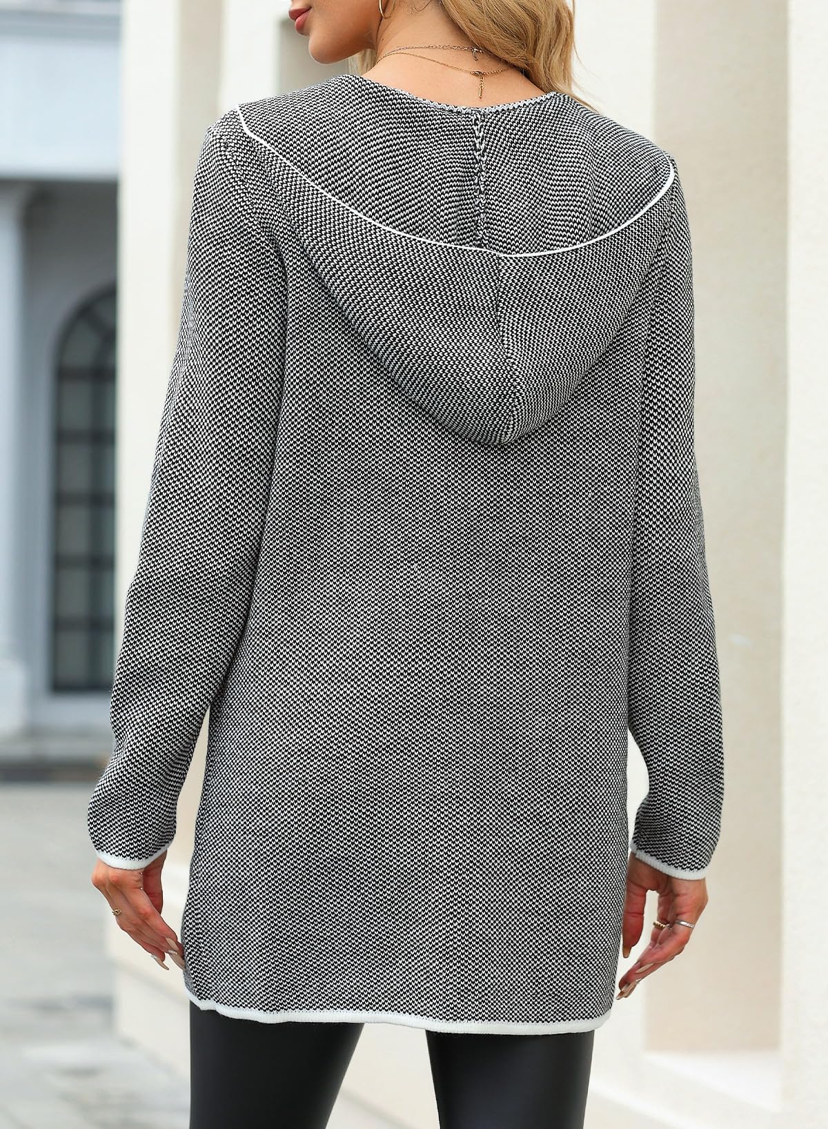 Foto 5 | Jersey Tipo Cárdigan Sidefeel 2024 Para Mujer, Parte Delantera Abierta, Gris - Venta Internacional.