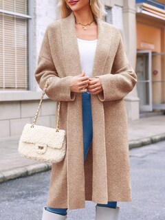 Foto 3 | Jersey Largo Tipo Cárdigan Saodimallsu De Punto Grueso Para Mujer - Venta Internacional.