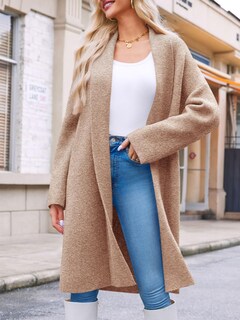 Foto 6 | Jersey Largo Tipo Cárdigan Saodimallsu De Punto Grueso Para Mujer - Venta Internacional.
