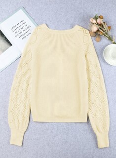Foto 7 | Suéter Tipo Cárdigan Elegante Punto Con Cuello En V Para Mujer, Color Albaricoque - Venta Internacional.