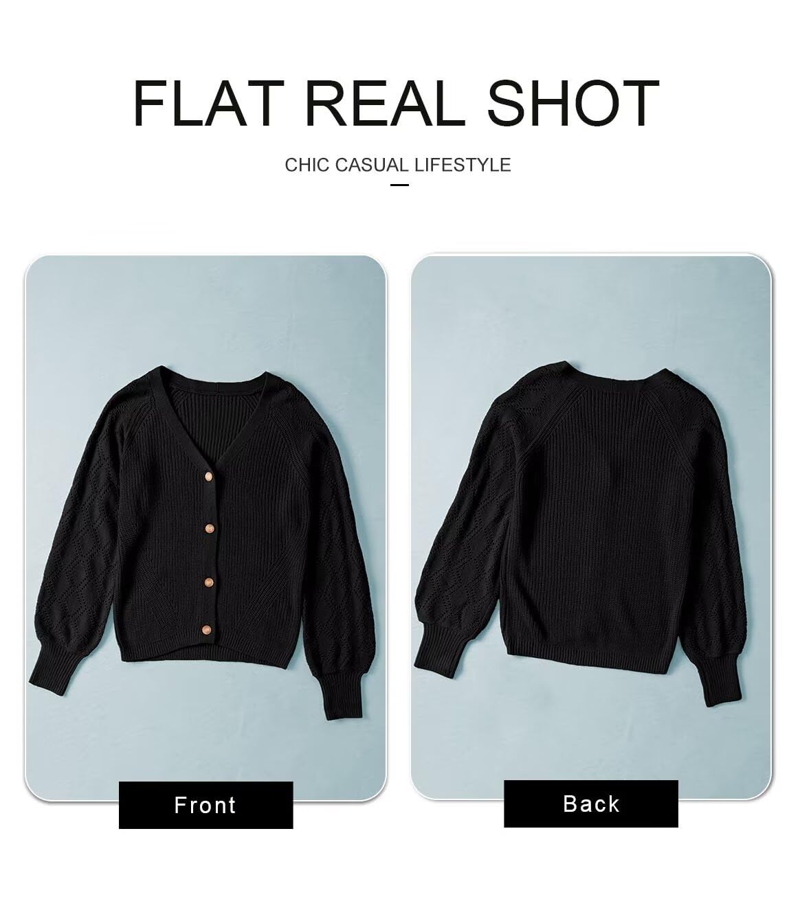 Foto 6 pulgar | Cárdigan Astylish Para Mujer, Casual, De Punto Grueso, Con La Parte Delantera Abierta, Negra - Venta Internacional.