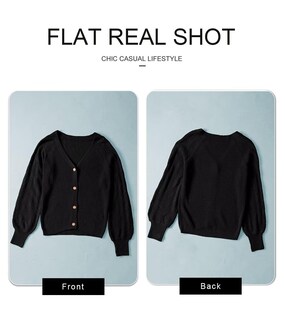 Foto 5 | Cárdigan Astylish Para Mujer, Casual, De Punto Grueso, Con La Parte Delantera Abierta, Negra - Venta Internacional.