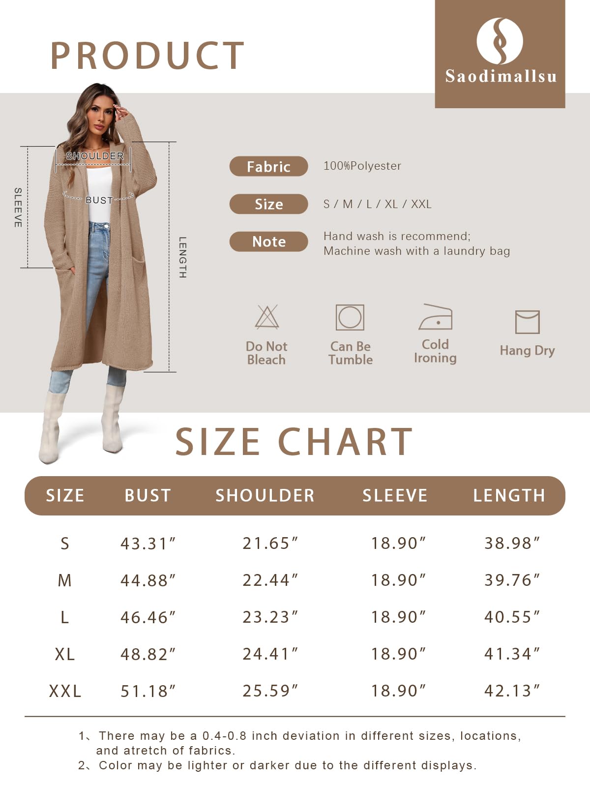Foto 8 pulgar | Chaqueta Saodimallsu Para Mujer, Extragrande, Con Capucha Larga, Gris - Venta Internacional.