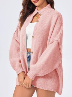 Foto 4 | Jersey Tipo Cárdigan Saodimallsu, De Punto Grueso, De Gran Tamaño, Rosa, Para Mujer - Venta Internacional.