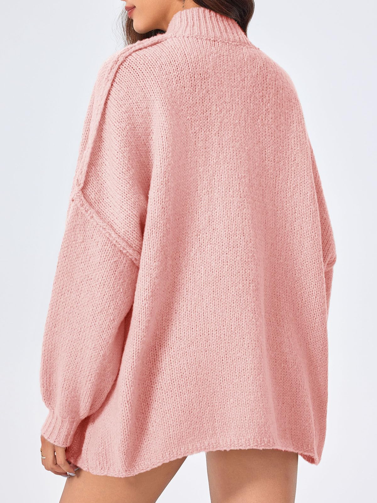 Foto 6 pulgar | Jersey Tipo Cárdigan Saodimallsu, De Punto Grueso, De Gran Tamaño, Rosa, Para Mujer - Venta Internacional.