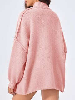 Foto 5 | Jersey Tipo Cárdigan Saodimallsu, De Punto Grueso, De Gran Tamaño, Rosa, Para Mujer - Venta Internacional.