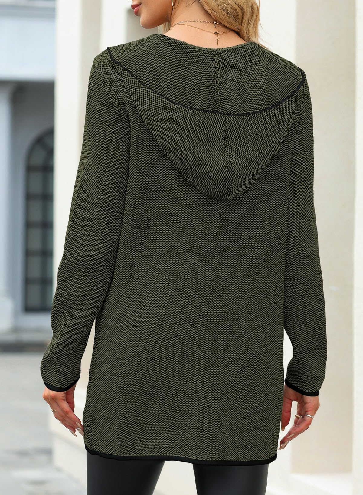 Foto 5 | Jersey Tipo Cárdigan Sidefeel 2024 Para Mujer, Color Verde, Talla S - Venta Internacional.