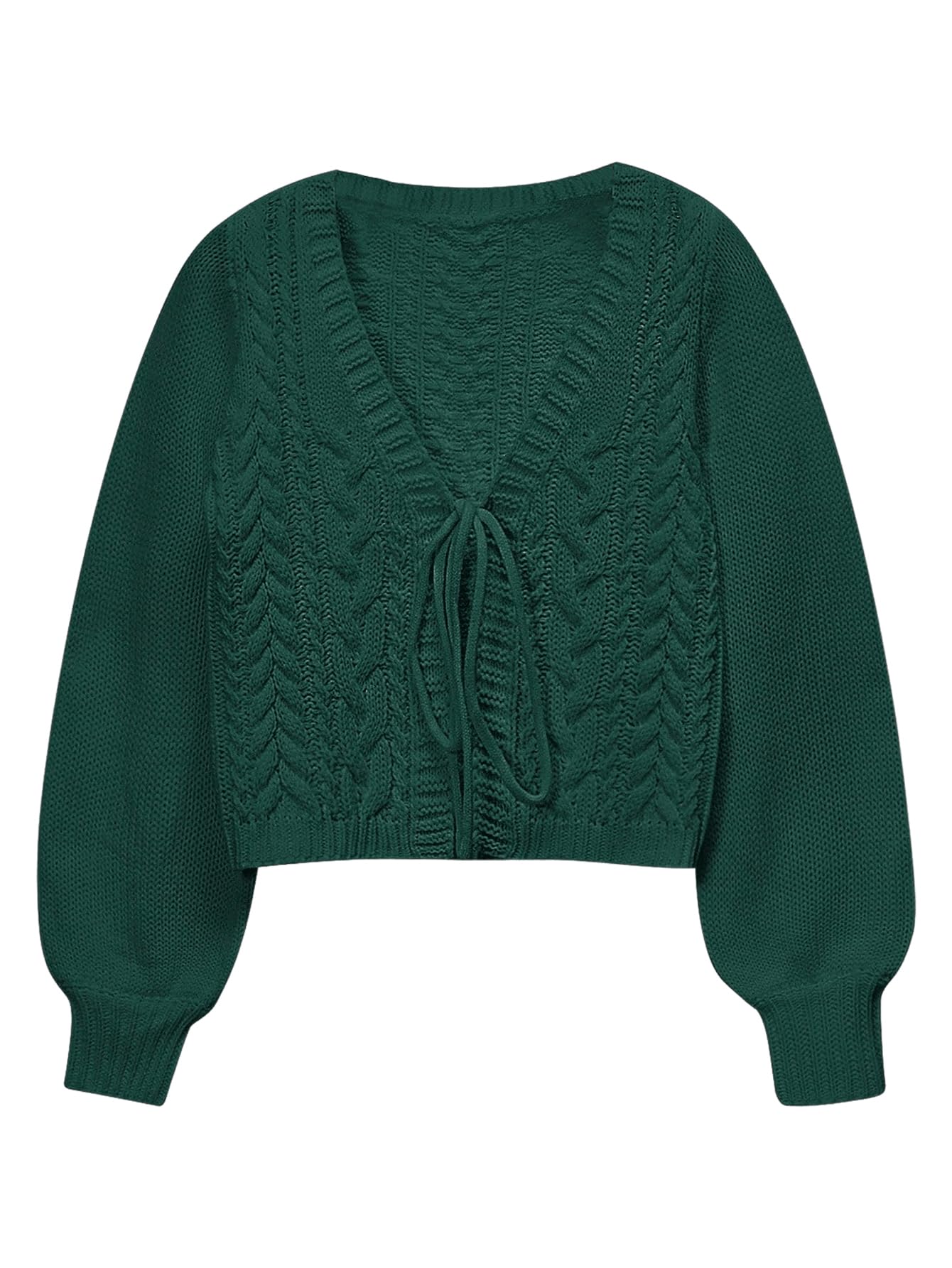 Jersey Tipo Cárdigan Soly Hux Para Mujer, Anudado En La Parte Delantera Con Cuello En V, Color Oliva - Venta Interna