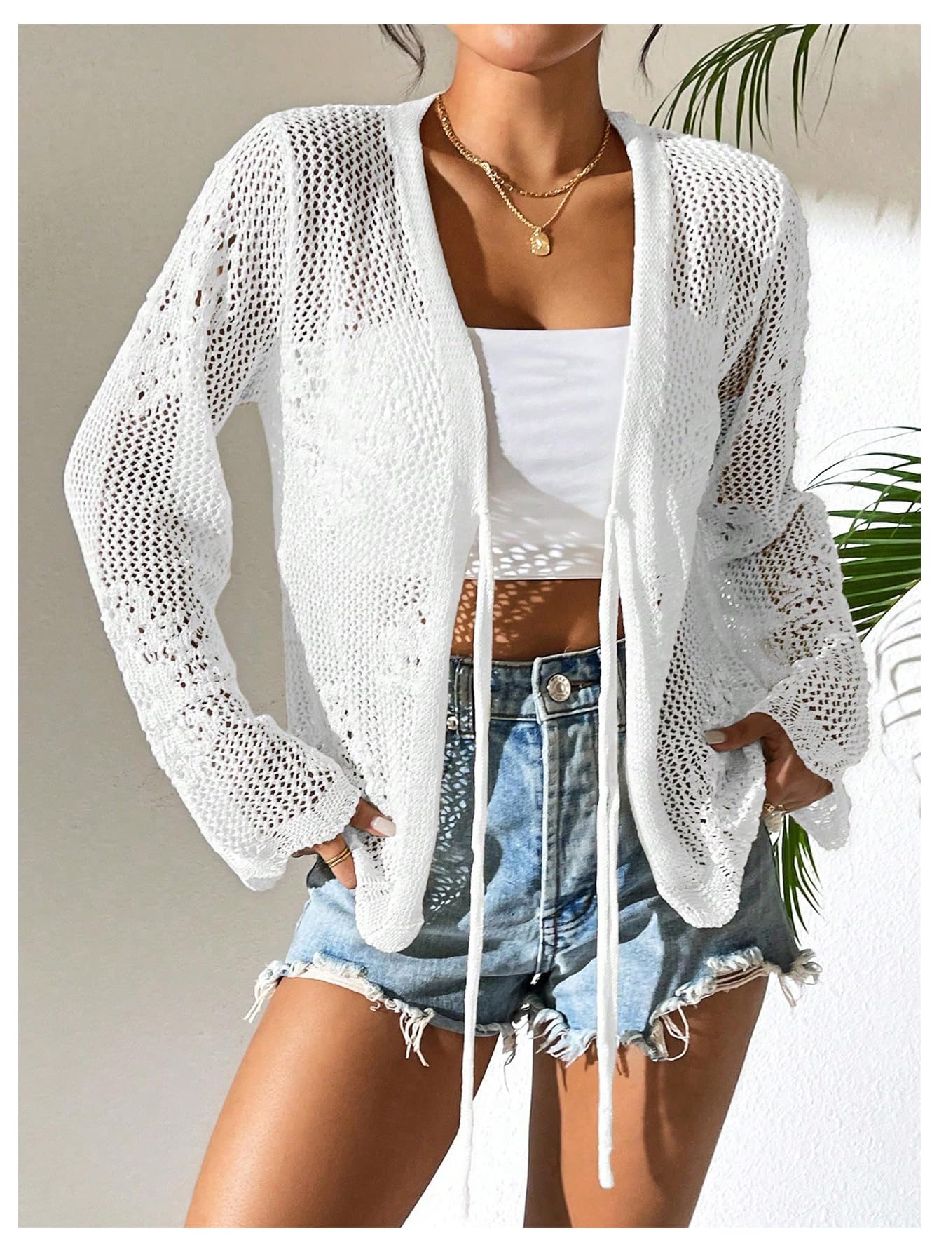 Foto 7 pulgar | Jersey Tipo Cárdigan Con Estampado De Flores Y Lazo En La Parte Delantera, Color Blanco, Para Mujer - Venta Internaci