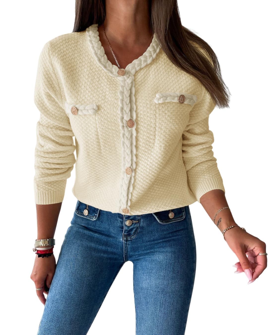Chaqueta De Otoño De Punto Trenzado Saodimallsu, Suéter Tipo Cárdigan, Para Mujer - Venta Internacional.
