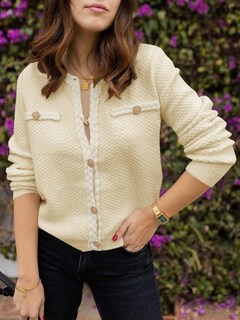 Foto 4 | Chaqueta De Otoño De Punto Trenzado Saodimallsu, Suéter Tipo Cárdigan, Para Mujer - Venta Internacional.