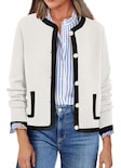 Cárdigan Prettygarden Para Mujer, Con Botones, Color Blanco - Venta Internacional.