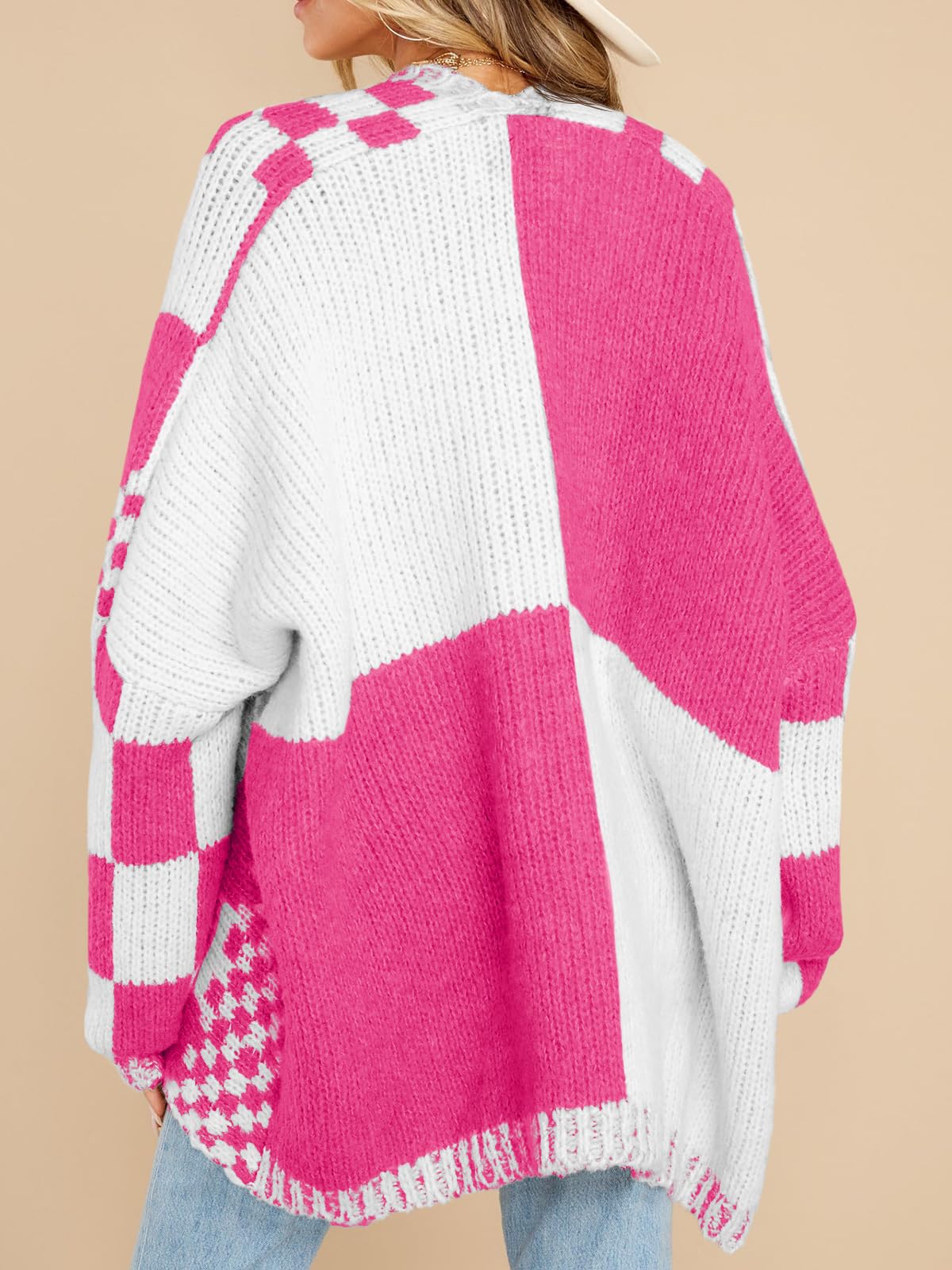 Foto 6 pulgar | Jersey Tipo Cárdigan Saodimallsu A Cuadros A Cuadros Para Mujer - Venta Internacional.