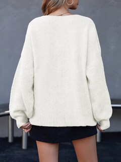 Foto 5 | Jersey Tipo Cárdigan Saodimallsu Para Mujer Con Lazo En La Parte Delantera Y Manga Abullonada - Venta Internacional.