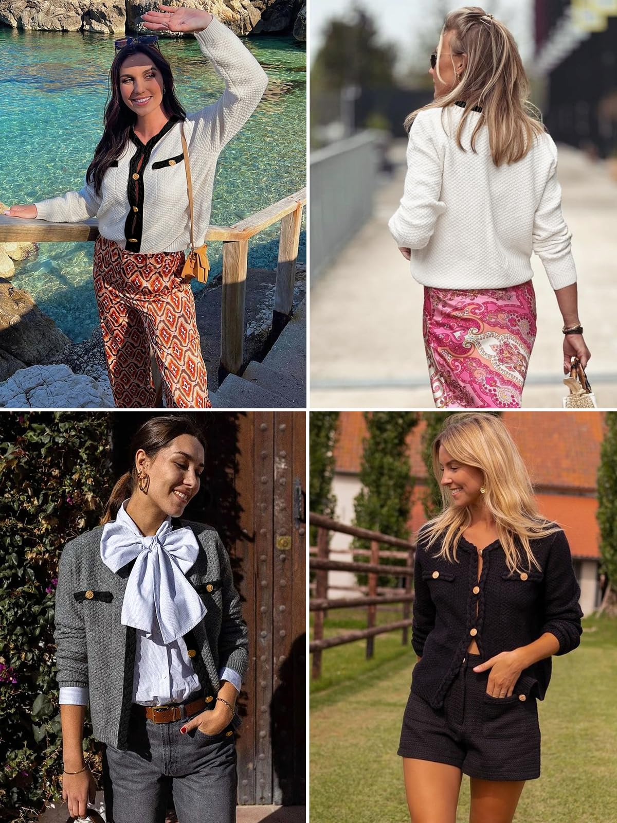 Foto 6 pulgar | Jersey Tipo Cárdigan Saodimallsu De Punto Trenzado Con Botones Para Mujer - Venta Internacional.