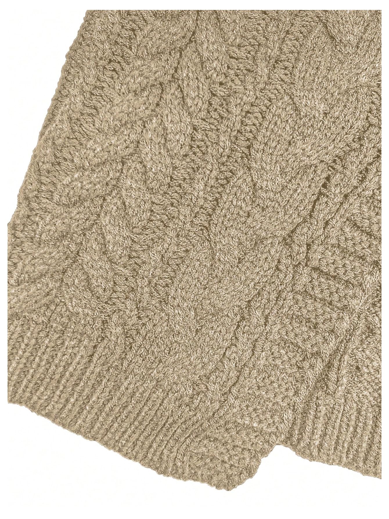 Foto 5 pulgar | Jersey Tipo Cárdigan Soly Hux De Punto Con Cuello En V Para Mujer, Color Caqui - Venta Internacional.