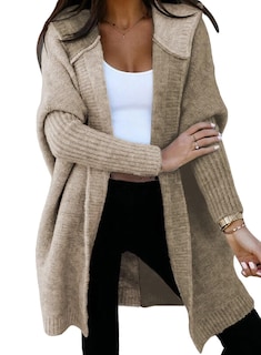 Foto 1 | Suéter Tipo Cárdigan, Elegante, De Punto Extragrande, Con Bloques De Color Para Mujer - Venta Internacional.