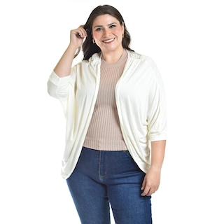 Foto 6 | Cardigan Con Detalle De Encanje Roman Fashion /tallas Extras, 1434 (blanco) Blanco
