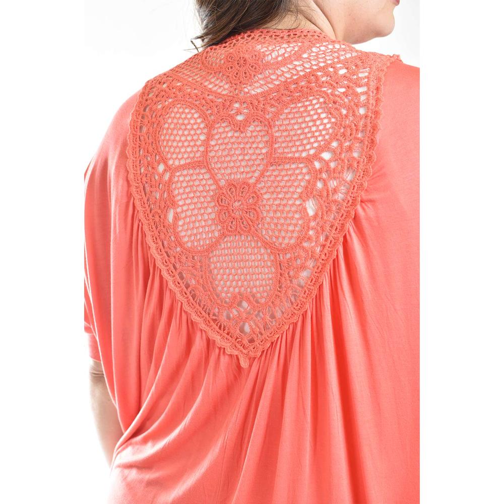 Foto 5 pulgar | Cardigan Con Detalle De Encanje Roman Fashion /tallas Extras, 1434 (coral) Naranja Claro