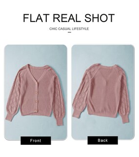 Foto 5 | Suéter Tipo Cárdigan Astylish Punto con la Parte Delantera Abierta Rosa para Mujer - Venta Internacional
