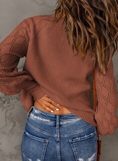 Foto 3 | Suéter Tipo Cárdigan Tejido en la Parte Delantera Abierta Rojo Ladrillo para Mujer - Venta Internacional
