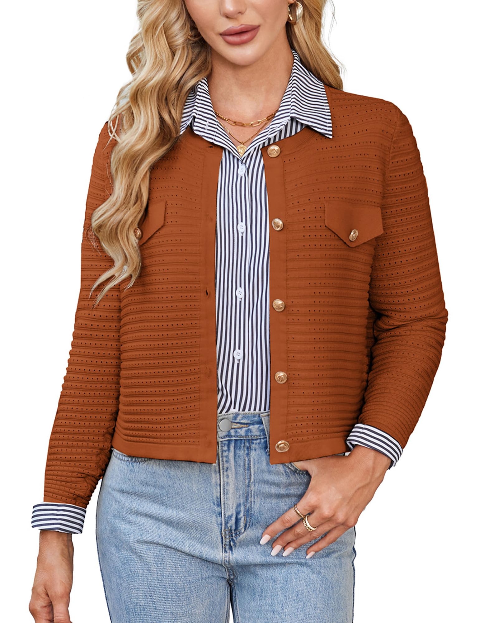 Jersey Tipo Cárdigan Grace Karin De Punto De Ganchillo Con Botones Para Mujer - Venta Internacional.