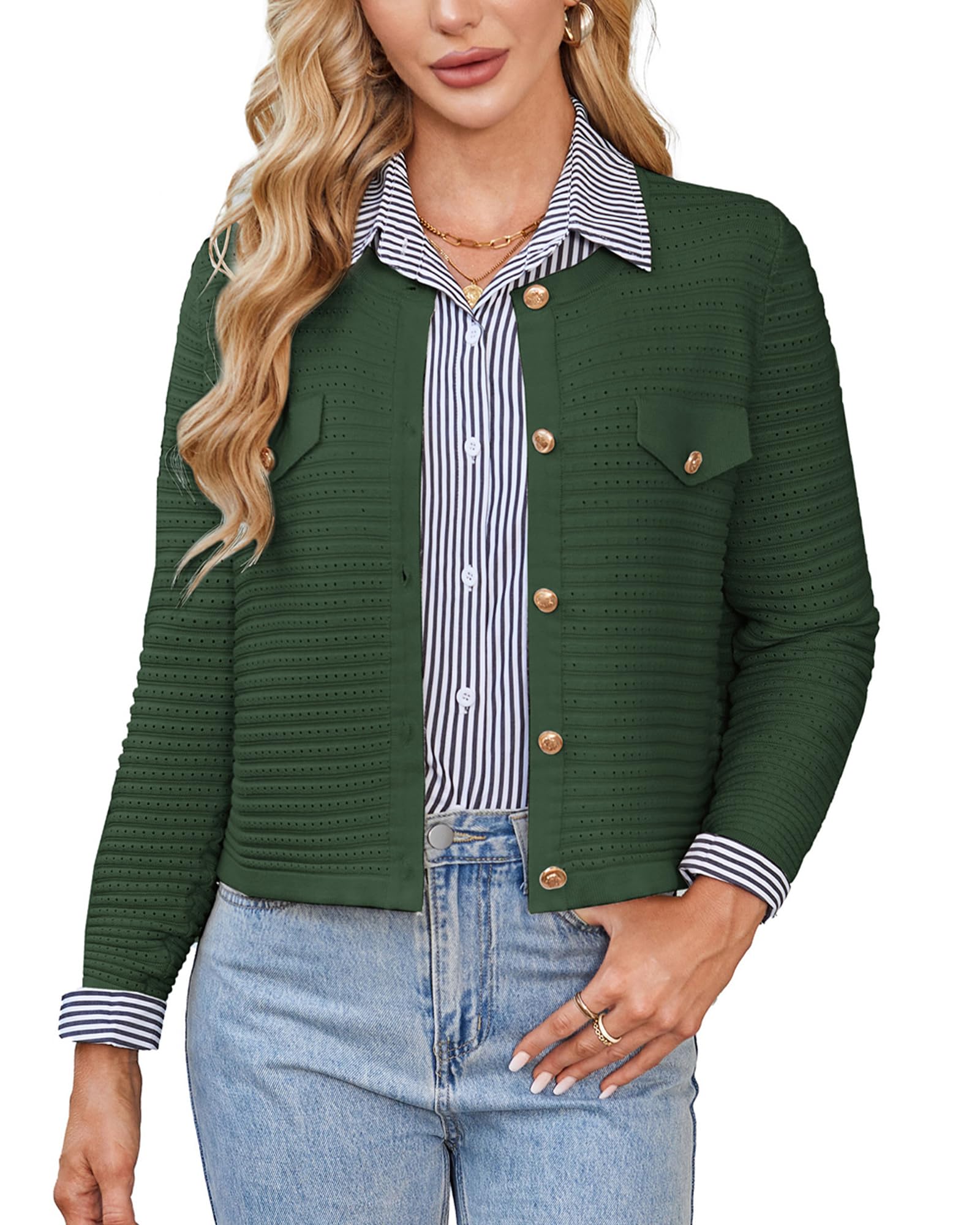Foto 1 | Jersey Tipo Cárdigan Grace Karin De Punto Blanco Con Parte Delantera Abierta Para Mujer - Venta Internacional.