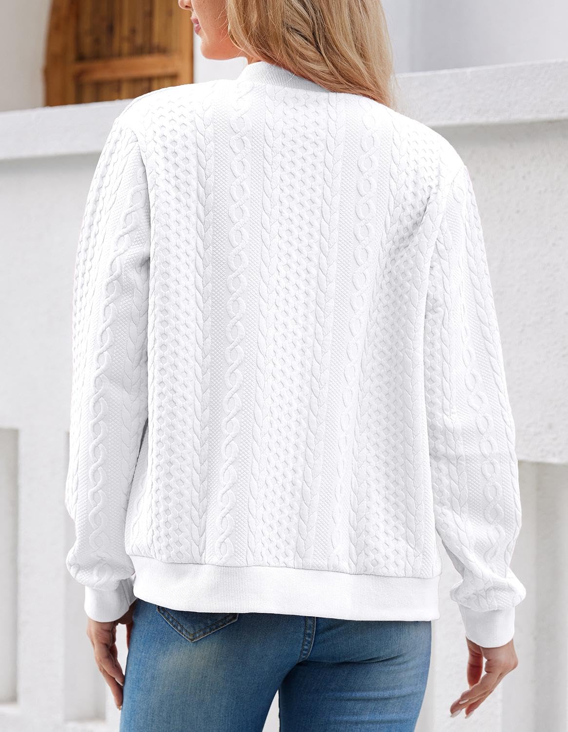 Foto 6 pulgar | Sudadera Tipo Cárdigan Wrolem Con Cremallera Y Capucha Blanca Para Mujer - Venta Internacional.