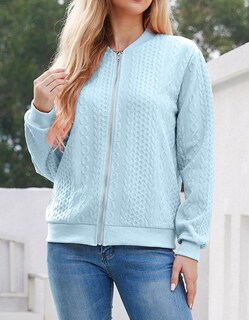 Foto 7 | Sudadera Tipo Cárdigan Wrolem Con Cremallera Y Capucha Para Mujer, Color Azul Claro - Venta Internacional.