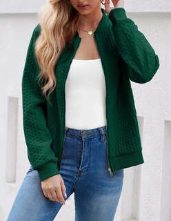 Foto 3 | Sudadera Tipo Cárdigan Wrolem Para Mujer Con Cremallera Y Capucha, Color Verde - Venta Internacional.
