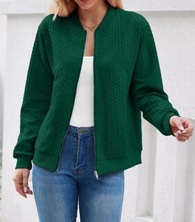 Foto 6 | Sudadera Tipo Cárdigan Wrolem Para Mujer Con Cremallera Y Capucha, Color Verde - Venta Internacional.