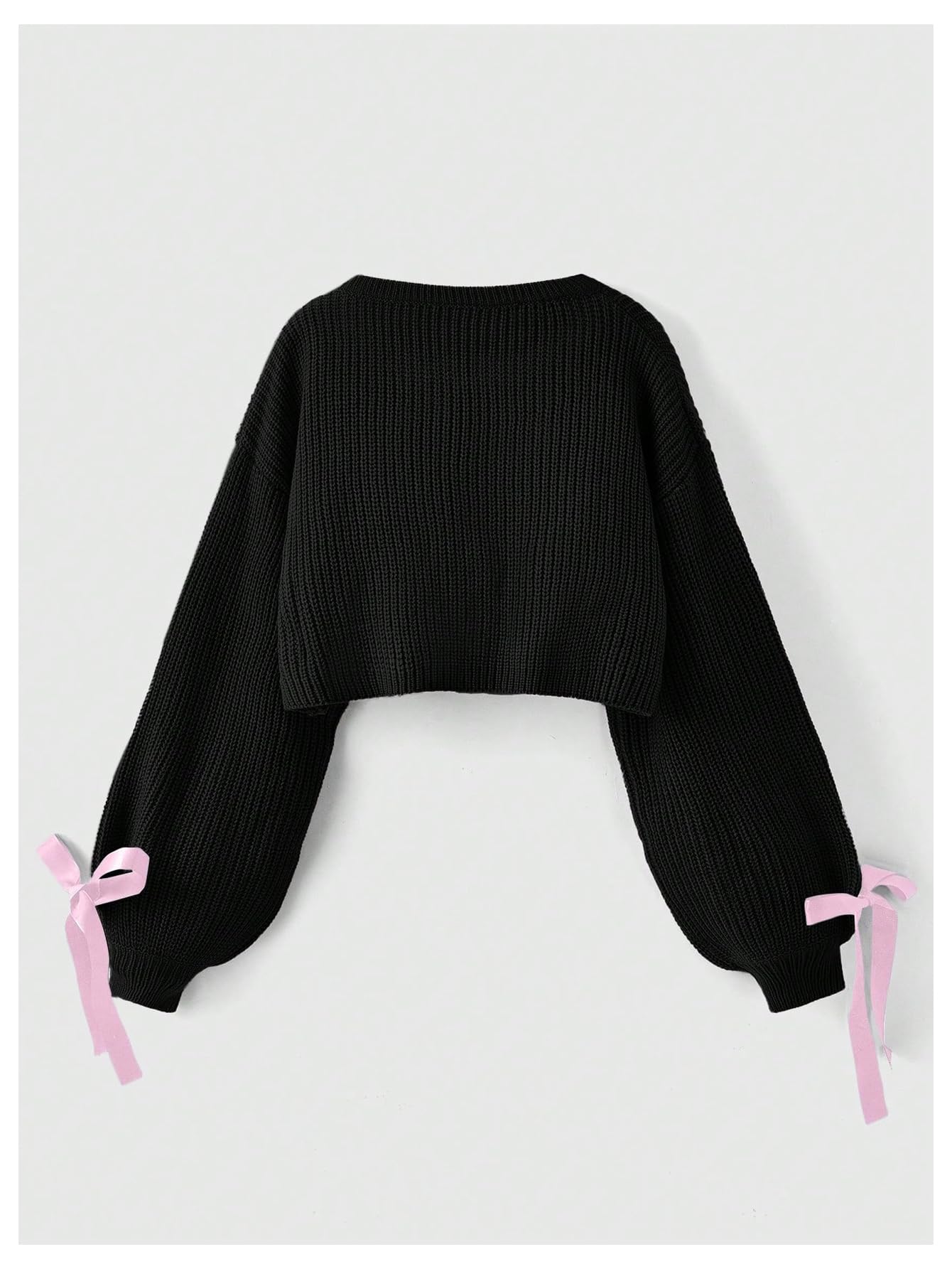 Foto 3 pulgar | Jersey Tipo Cárdigan Verdusa Para Mujer Con Pajarita Tejida En Crema Y Negro - Venta Internacional.
