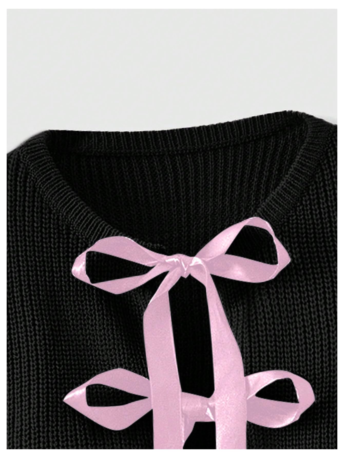 Foto 4 pulgar | Jersey Tipo Cárdigan Verdusa Para Mujer Con Pajarita Tejida En Crema Y Negro - Venta Internacional.