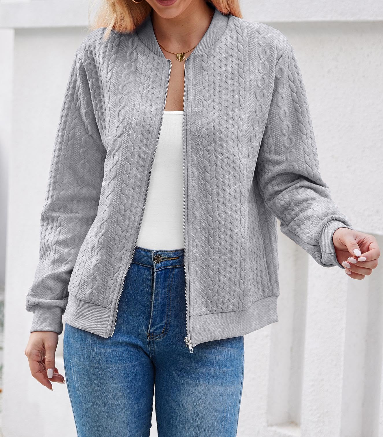 Foto 6 | Sudaderas Tipo Cárdigan Wrolem Con Cremallera Para Mujer - Venta Internacional.