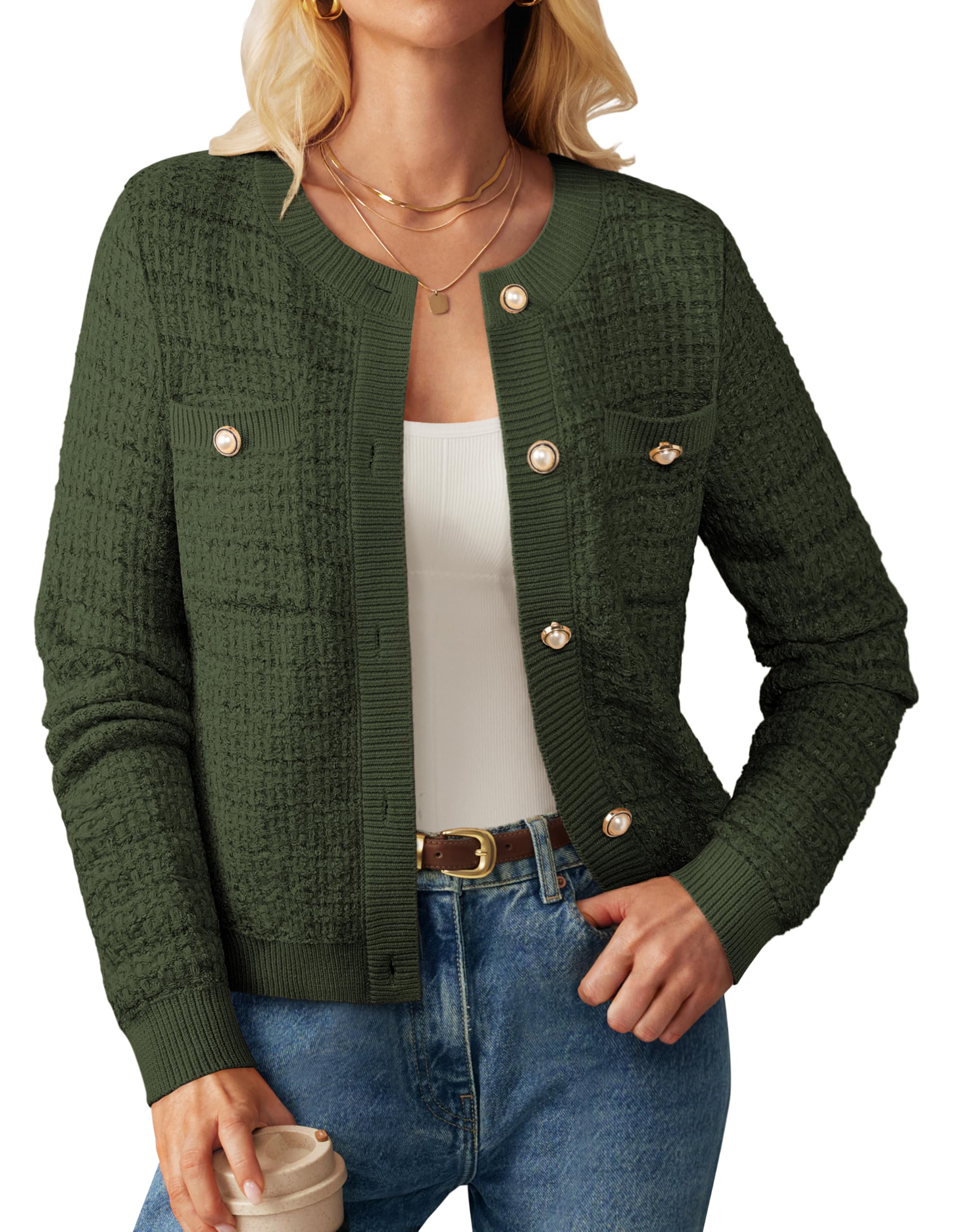 Foto 2 pulgar | Chaqueta Tipo Suéter Grace Karin De Punto De Tweed De Manga Larga Para Mujer - Venta Internacional.