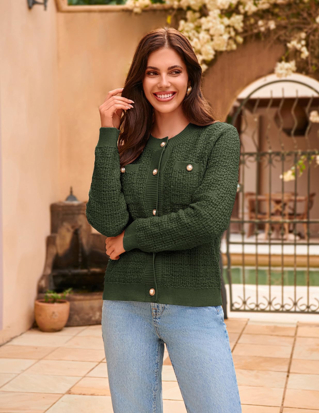 Foto 6 | Chaqueta Tipo Suéter Grace Karin De Punto De Tweed De Manga Larga Para Mujer - Venta Internacional.