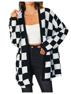 Foto 1 | Jersey Tipo Cárdigan Soly Hux A Cuadros Con Parte Delantera Abierta Para Mujer - Venta Internacional.