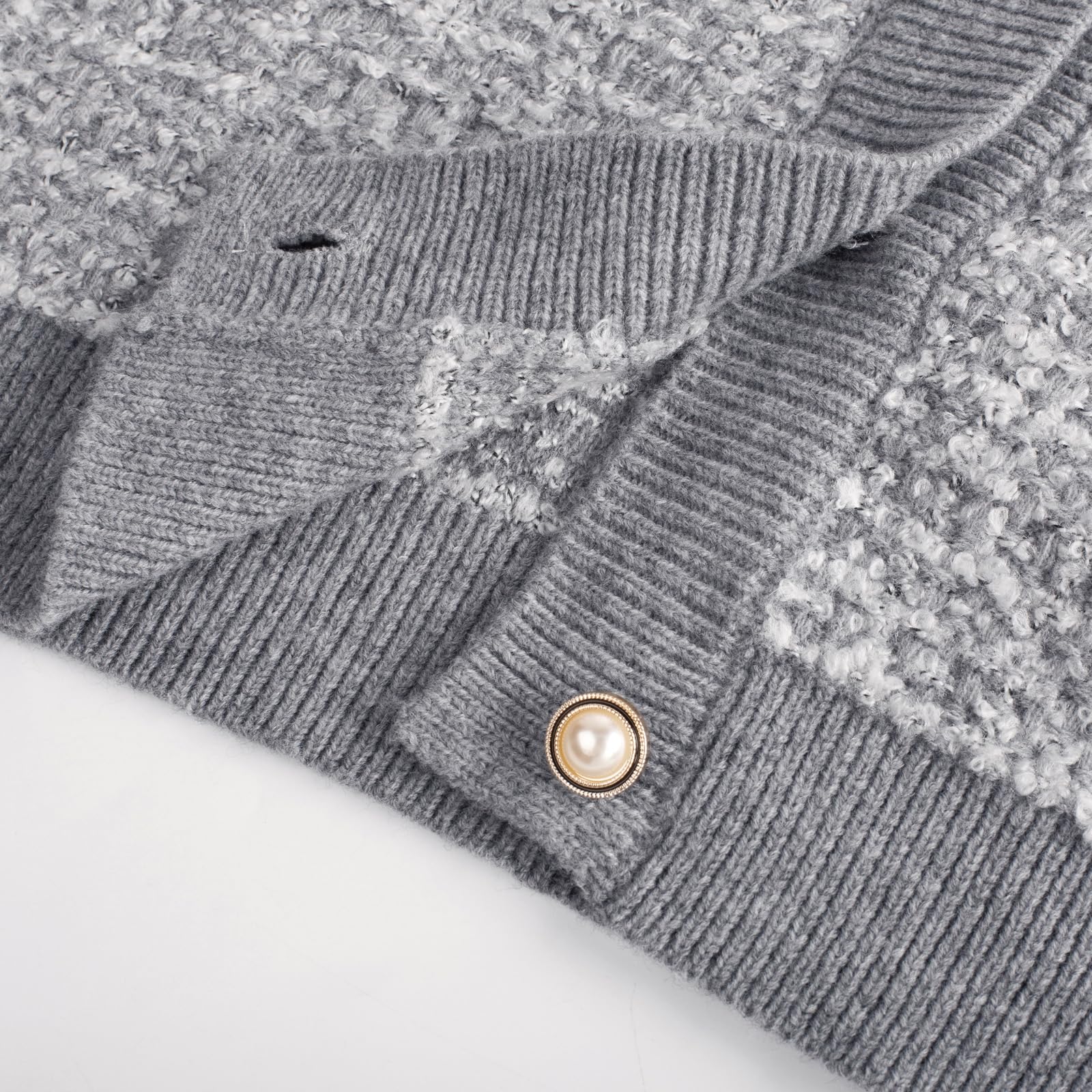 Foto 4 | Jersey Tipo Cárdigan Grace Karin Con Botones, Gris Ligero - Venta Internacional.
