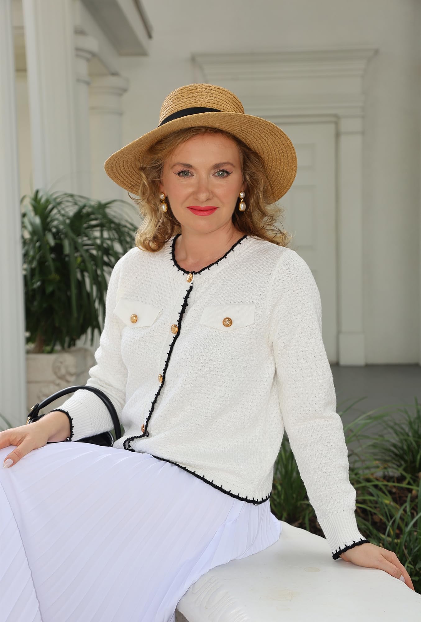 Foto 4 pulgar | Cárdigan Grace Karin, Suéter Ligero Blanco Para Mujer 2024 - Venta Internacional.