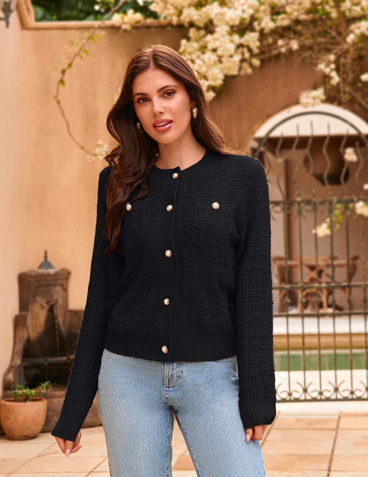 Foto 7 pulgar | Jersey De Punto Negro De Manga Larga Grace Karin Para Mujer - Venta Internacional.