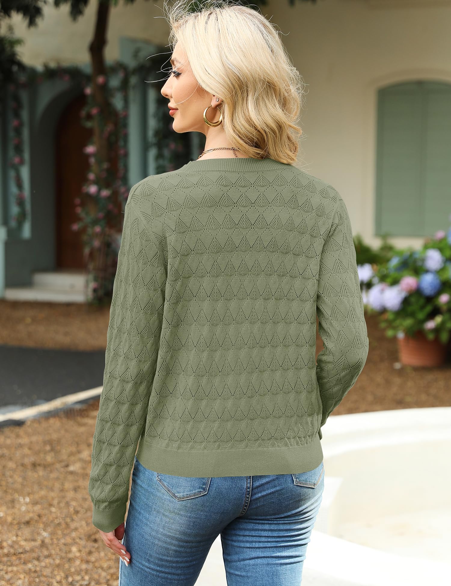 Foto 5 | Jersey Tipo Cárdigan Lomon Para Mujer, Cuello En V, Color Verde, Talla Xl - Venta Internacional.