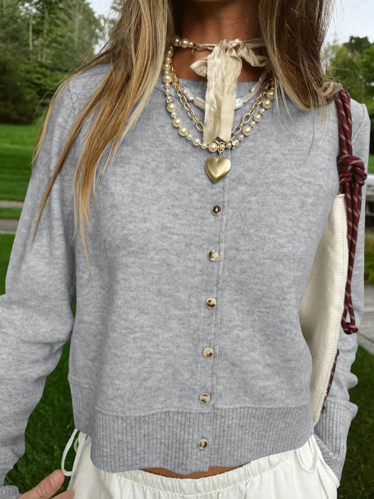 Foto 4 | Jersey Tipo Cárdigan Saodimallsu De Punto Ligero Para Mujer - Venta Internacional.