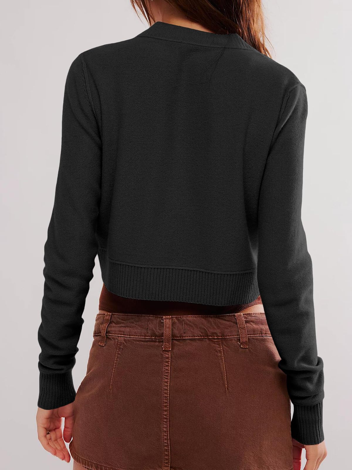 Foto 6 | Jersey Tipo Cárdigan Saodimallsu Ligero Para Mujer, Color Negro - Venta Internacional.