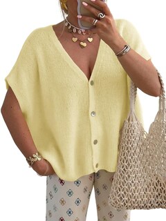 Foto 1 | Cárdigan Saodimallsu Amarillo para Mujer- Venta Internacional