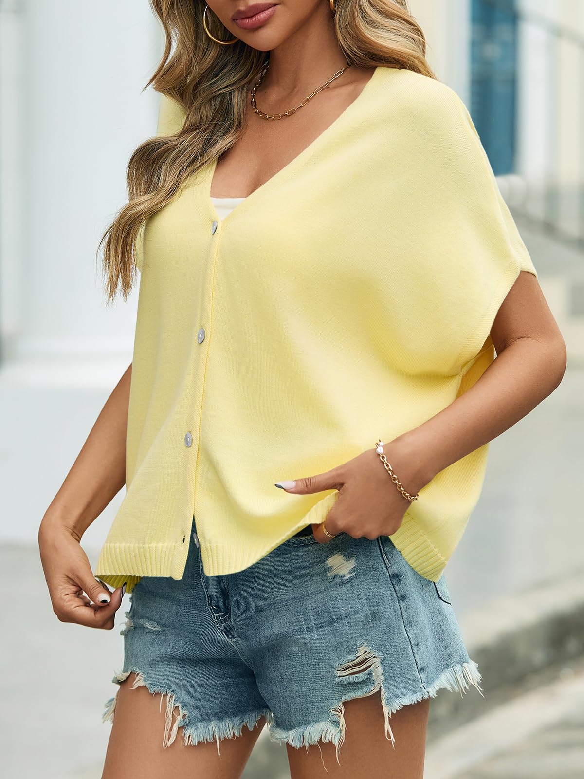 Foto 5 pulgar | Cárdigan Saodimallsu Amarillo para Mujer- Venta Internacional